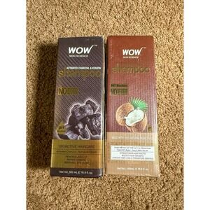 NEW set of 2 WOW Skin Science Charcoal & Keratin / Coconut Milk Shampoos 500ml